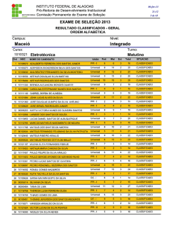 Eletrotécnica - Câmpus Maceió - Exames de Seleção IFAL