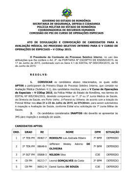 GOVERNO DO ESTADO DE ROND&Ocirc;NIA - Pol&iacute;cia Militar do Estado