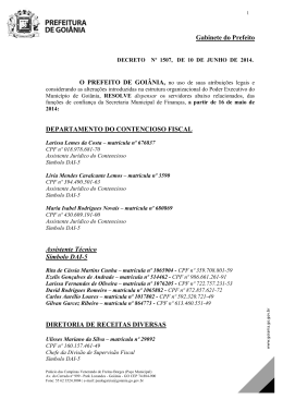 Gabinete do Prefeito DEPARTAMENTO DO CONTENCIOSO
