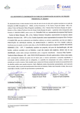 ATA REFERENTE A coNTINUAcÃo DA FASE DE