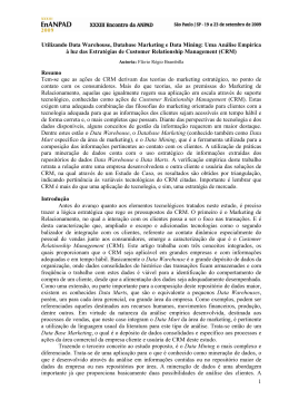 1 Utilizando Data Warehouse, Database Marketing e Data