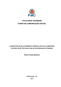 FACULDADE CEARENSE CURSO DE COMUNICA&Ccedil;&Atilde;O SOCIAL