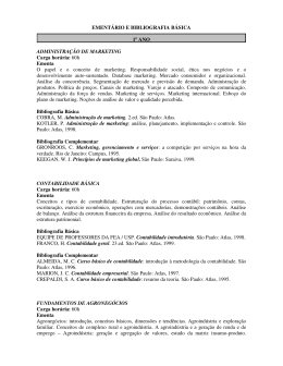 EMENT&Aacute;RIO E BIBLIOGRAFIA B&Aacute;SICA 1o ANO