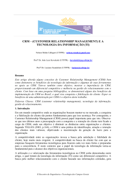 (customer relationship management) e a tecnologia da