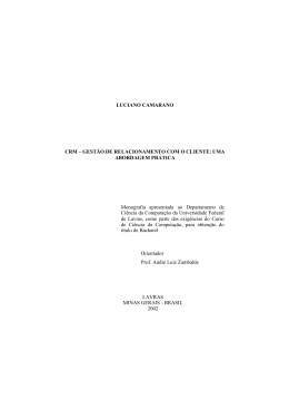 GEST&Atilde;O DE RELACIONAMENTO COM O CLIENTE