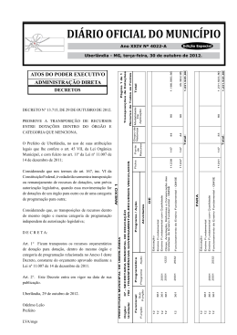 Edi&ccedil;&atilde;o 4022A - Prefeitura Municipal de Uberl&acirc;ndia