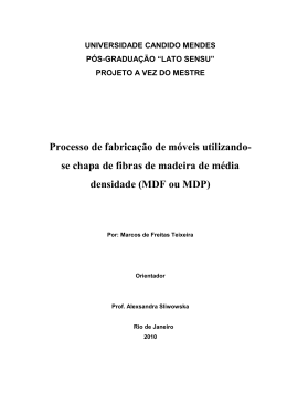 Processo de fabrica&ccedil;&atilde;o de m&oacute;veis utilizando