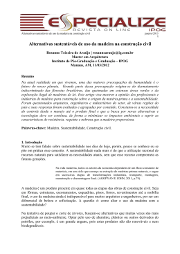 Alternativas sustent&aacute;veis de uso da madeira na constru&ccedil;&atilde;o civil