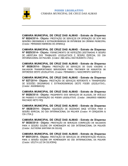extrato de dispensa 032014 - C&acirc;mara Municipal de Cruz das
