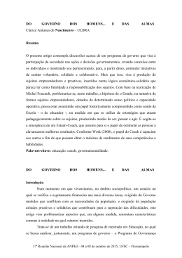 DO GOVERNO DOS HOMENS... E DAS ALMAS Clarice Antunes do