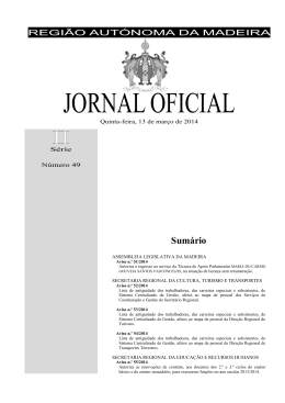 JORNAL OFICIAL - Governo Regional da Madeira