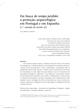 Em busca do tempo perdido: a prote&ccedil;&atilde;o arqueol&oacute;gica em Portugal e