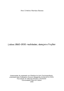 Lisboa 1860-1930: realidades, desejos e ficções