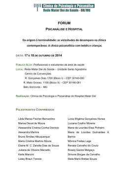 F&Oacute;RUM PSICAN&Aacute;LISE E HOSPITAL - Cl&iacute;nica de Psicologia e