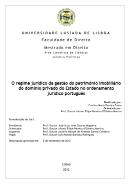 O regime jur&iacute;dico da gest&atilde;o do patrim&oacute;nio imobili&aacute;rio do dom&iacute;nio