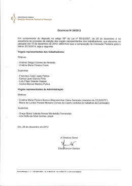 Despacho n&ordm; 24/2012, de 28 de dezembro