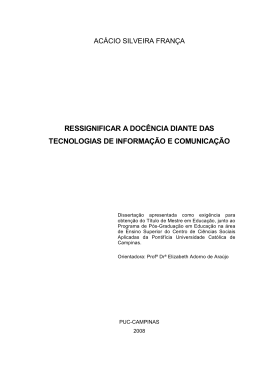 RESSIGNIFICAR A DOCÊNCIA DIANTE DAS TECNOLOGIAS DE