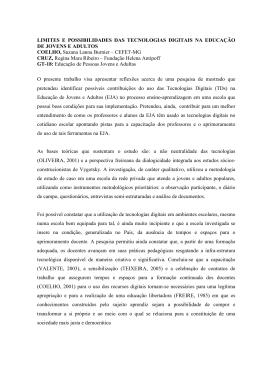 LIMITES E POSSIBILIDADES DAS TECNOLOGIAS DIGITAIS NA