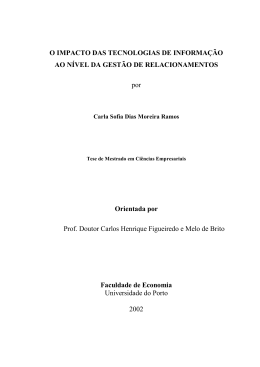 O Impacto das Tecnologias de Informação ao Nível da Gestão