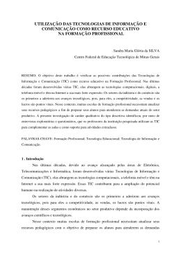 utilização das tecnologias de informação e comunicação como