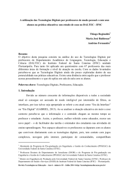 A utiliza&ccedil;&atilde;o das Tecnologias Digitais por professores de modo