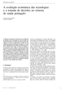 A avalia&ccedil;&atilde;o econ&oacute;mica das tecnologias e a tomada de decis&otilde;es no