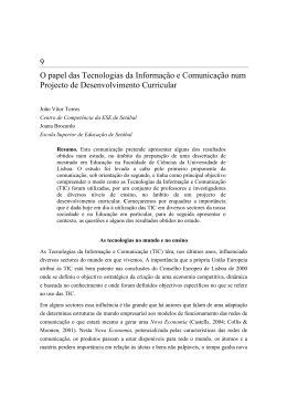 9 O papel das Tecnologias da Informa&ccedil;&atilde;o e Comunica&ccedil;&atilde;o