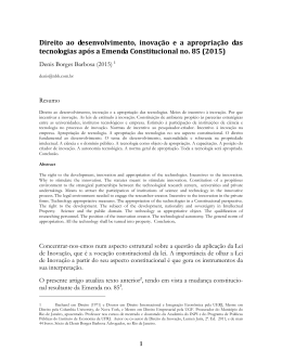 Direito ao desenvolvimento, inova&ccedil;&atilde;o e a apropria&ccedil;&atilde;o das