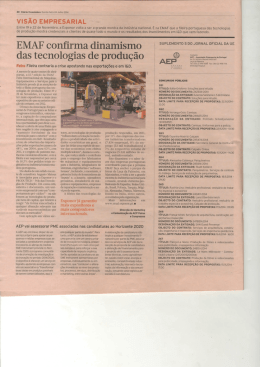 EMAF confirma dinamismo das tecnologias de produ&ccedil;&atilde;o