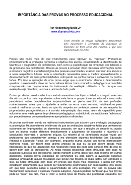 import&acirc;ncia das provas no processo educacional