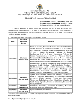 EDITAL HOR&Aacute;RIO DAS PROVAS