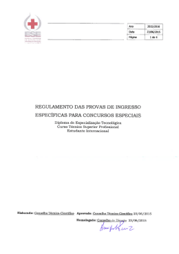 Regulamento das Provas de Ingresso Específicas