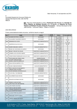Recursos contra a Realiza&ccedil;&atilde;o das Provas e/ou Quest&atilde;o Da Prova