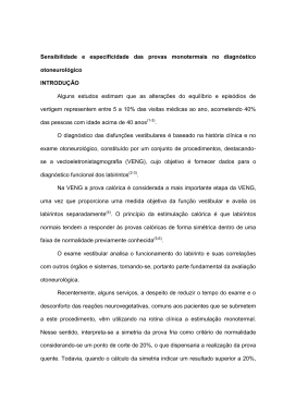 Sensibilidade e especificidade das provas monotermais no
