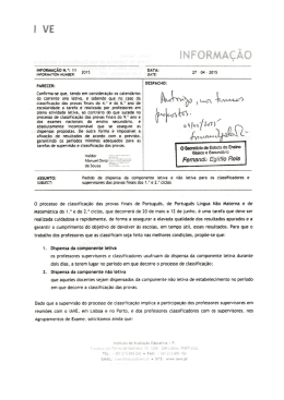 iNFoRMA&Ccedil;&Atilde;o - Calend&aacute;rio de Provas e Exames
