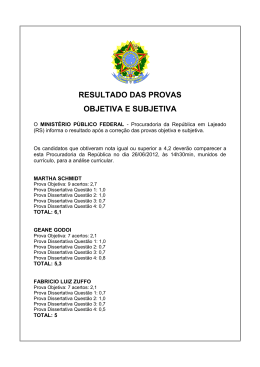 Resultado das Provas - Procuradoria da Rep&uacute;blica no RS
