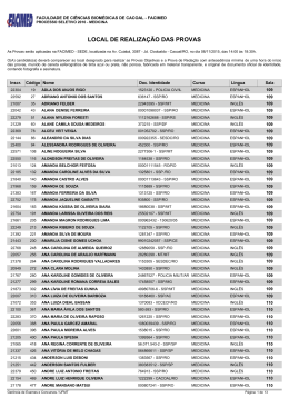 LOCAL DE REALIZA&Ccedil;&Atilde;O DAS PROVAS