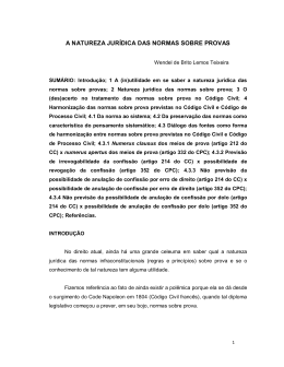a natureza jur&iacute;dica das normas sobre provas