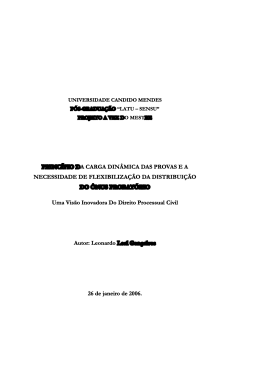 PRINC&Iacute;PIO DA CARGA DIN&Acirc;MICA DAS PROVAS E A