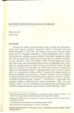 RACISMO E DEMOCRACIA RACIAL NO BRASIV Introdu~ao 0