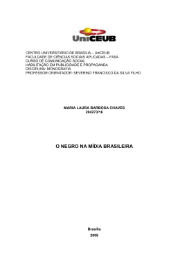 O NEGRO NA MÍDIA BRASILEIRA