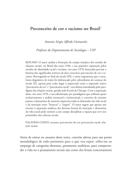 Preconceito de cor e racismo no Brasil1