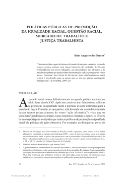 Pol&iacute;ticas P&uacute;blicas De Promo&ccedil;&atilde;o Da Igualdade Racial, Quest&atilde;o