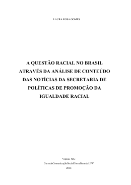 a quest&atilde;o racial no brasil atrav&eacute;s da an&aacute;lise de conte&uacute;do das