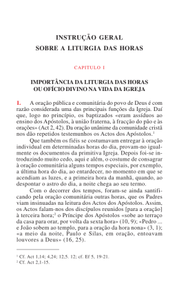 INSTRU&Ccedil;&Atilde;O GERAL SOBRE A LITURGIA DAS HORAS