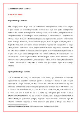 CATECISMO DA IGREJA CAT&Oacute;LICA LITURGIA DAS HORAS