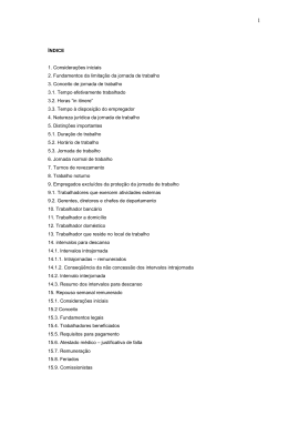 Jornada de Trabalho - Aspectos Pr&aacute;ticos