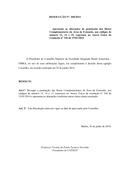 RESOLUÇÃO Nº. 368/2014 Apresenta as alterações de