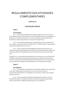 REGULAMENTO DAS ATIVIDADES COMPLEMENTARES