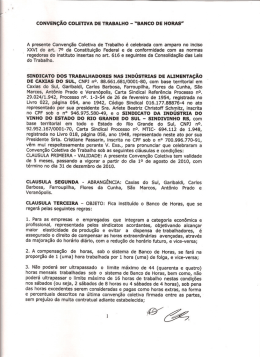 Convenção Coletiva de Trabalho – Banco Horas